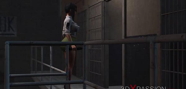 trendsLesbian sex with strapon. Harley Quinn plays with a female prison officer in the prison